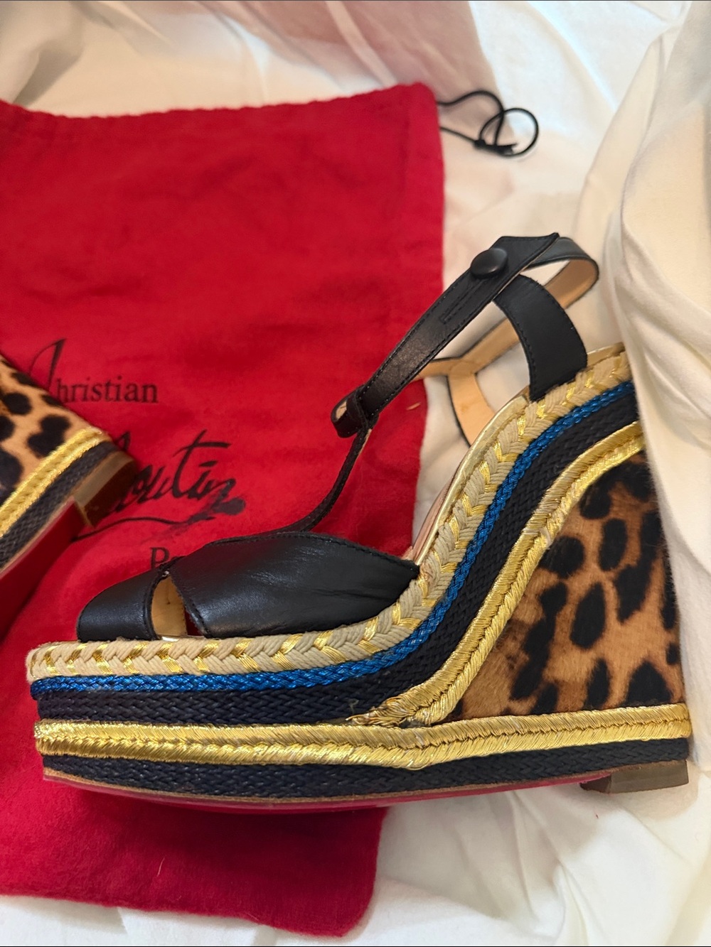 Christian Louboutin Trotolita leopard print wedge espadrilles - Picture 6 of 10